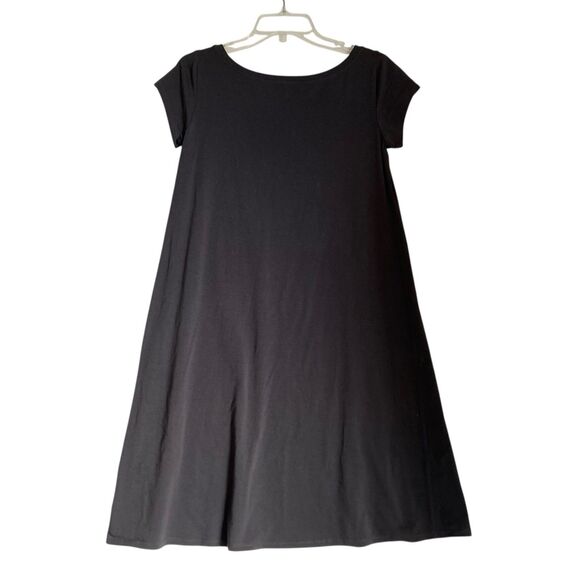 Eileen Fisher T-shirt Dress S Gray Knee Length Short Sleeve Stretch Made USA - Picture 2 of 6